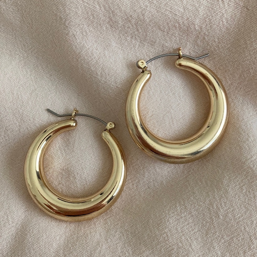 Gold Hollow 3.5 cm Hoops